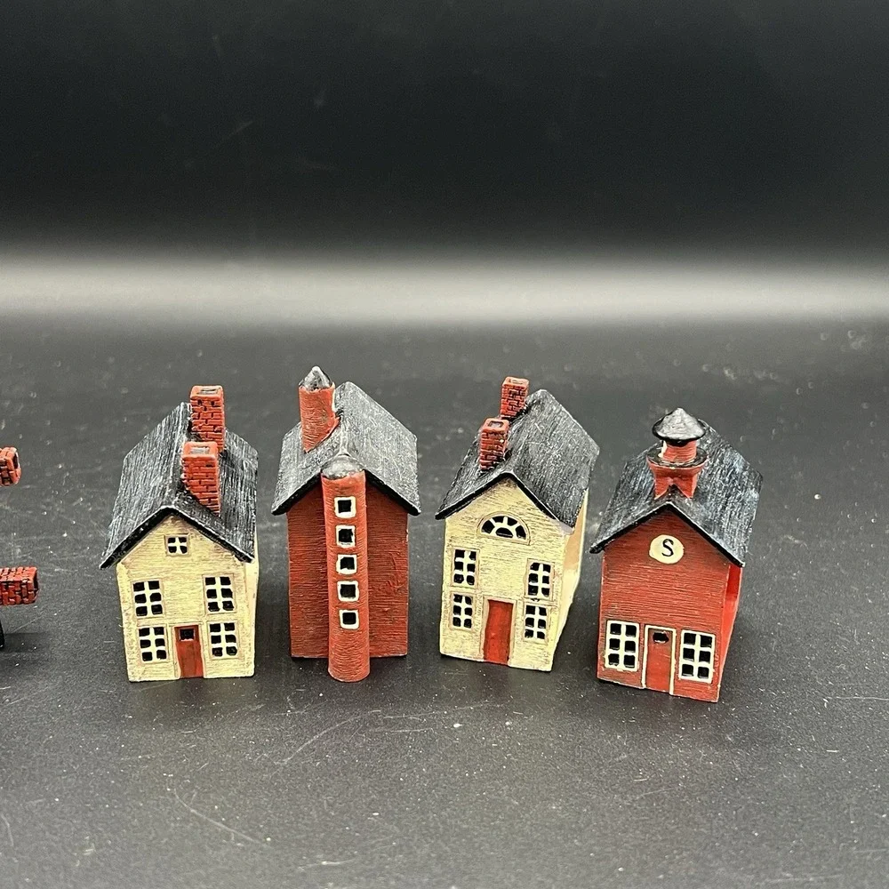 Set of 8 Country Life Barn School House Napkin Rings Brandon House Warren Kimble